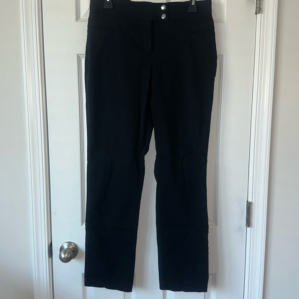 Women style&CO. Black elastic fitted pants size 10 tall. Good condition.